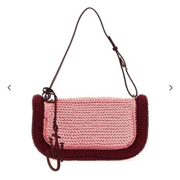 NWT JW Anderson The Bumper 15 Bag Pink and Burgundy Crochet - Picture 4 of 5